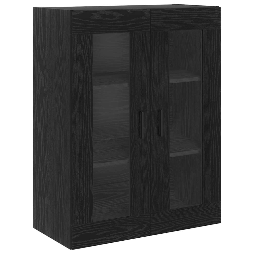 vidaXL Highboard 2 pcs Μαύρη Οξυά Σύνθετο Ξύλο και Γυαλί