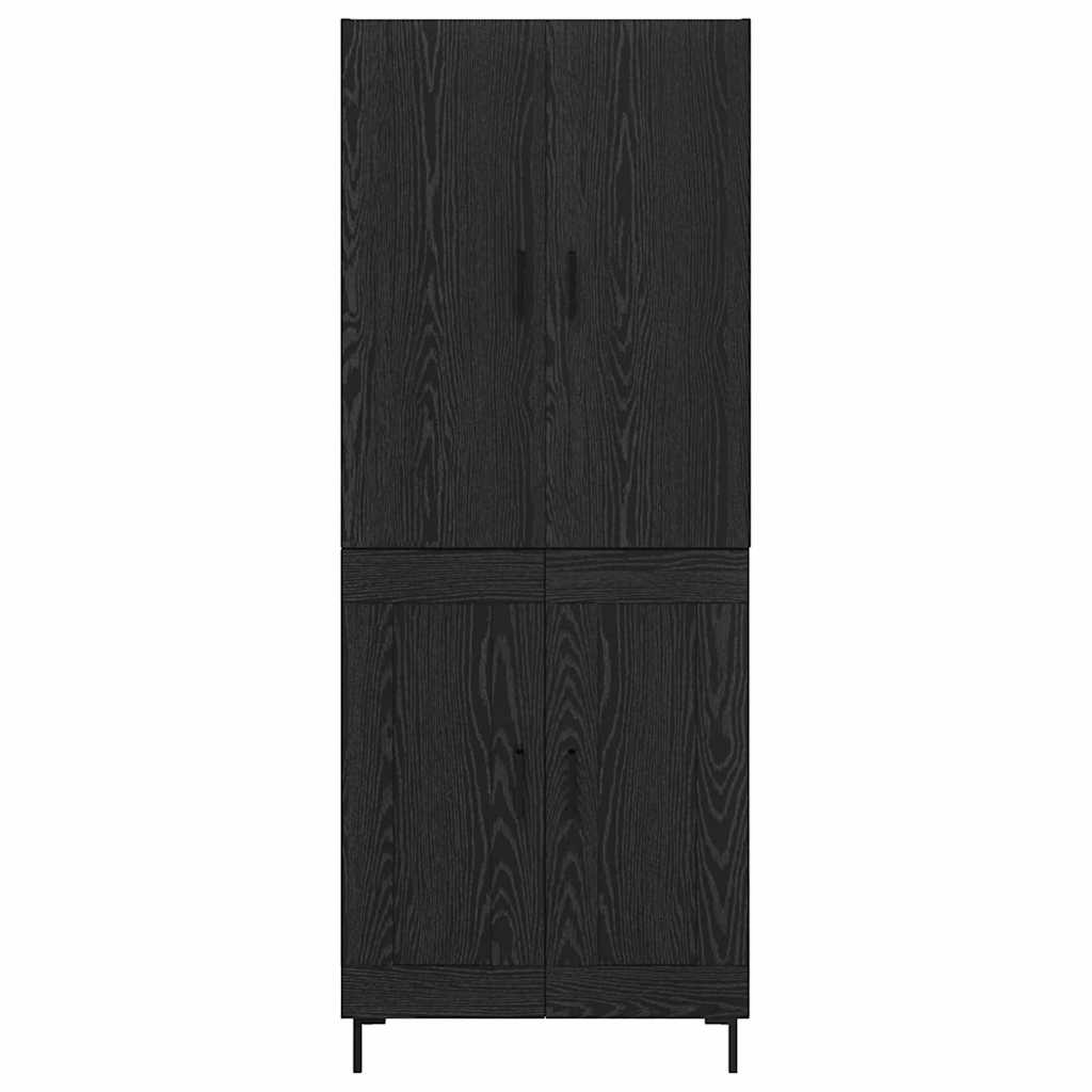 vidaXL Highboard Μαύρη Οξυά 69,5 x 34 x 180 εκ. Επεξεργασμένο ξύλο