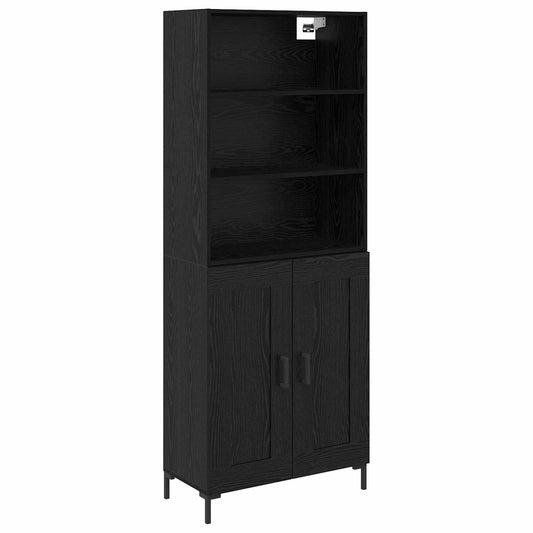 vidaXL Highboard Μαύρη Οξυά 69,5 x 34 x 180 εκ. Επεξεργασμένο ξύλο