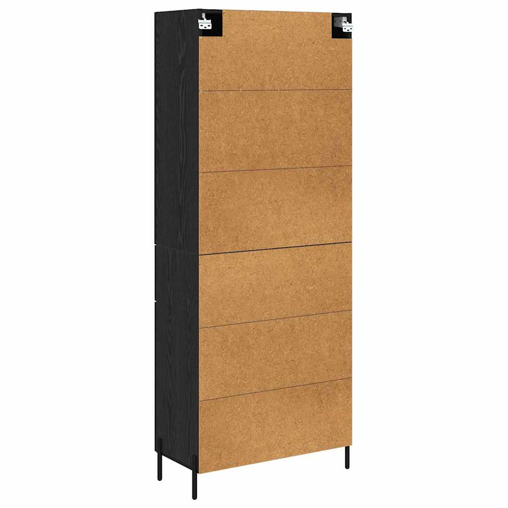 vidaXL Highboard Μαύρη Οξυά 69,5 x 34 x 180 εκ. Επεξεργασμένο ξύλο