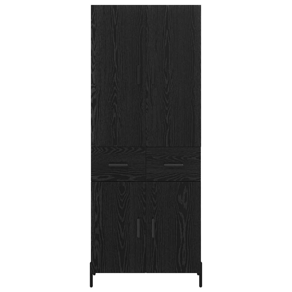 vidaXL Highboard Μαύρη Οξυά 69,5 x 34 x 180 εκ. Επεξεργασμένο ξύλο