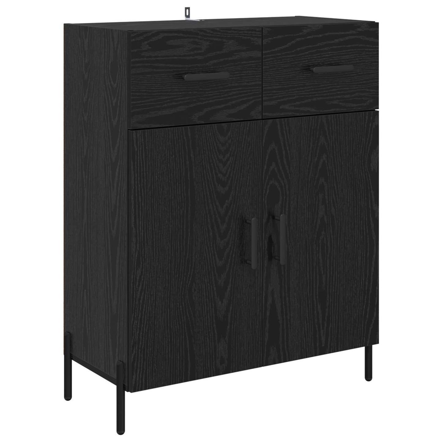 vidaXL Highboard Μαύρη δρυς 69,5 x 34 x 180 εκ. Επεξεργασμένο ξύλο
