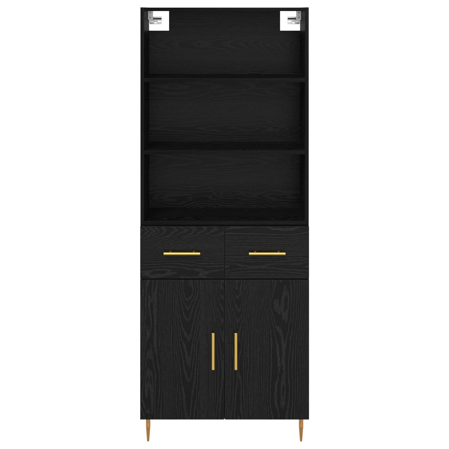 vidaXL Highboard Μαύρη Οξυά 69,5 x 34 x 180 εκ. Επεξεργασμένο ξύλο