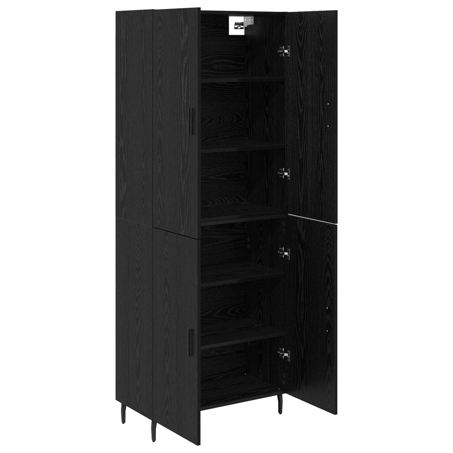 vidaXL Highboard 2 pcs Μαύρη δρυς Σύνθετο Ξύλο και Γυαλί