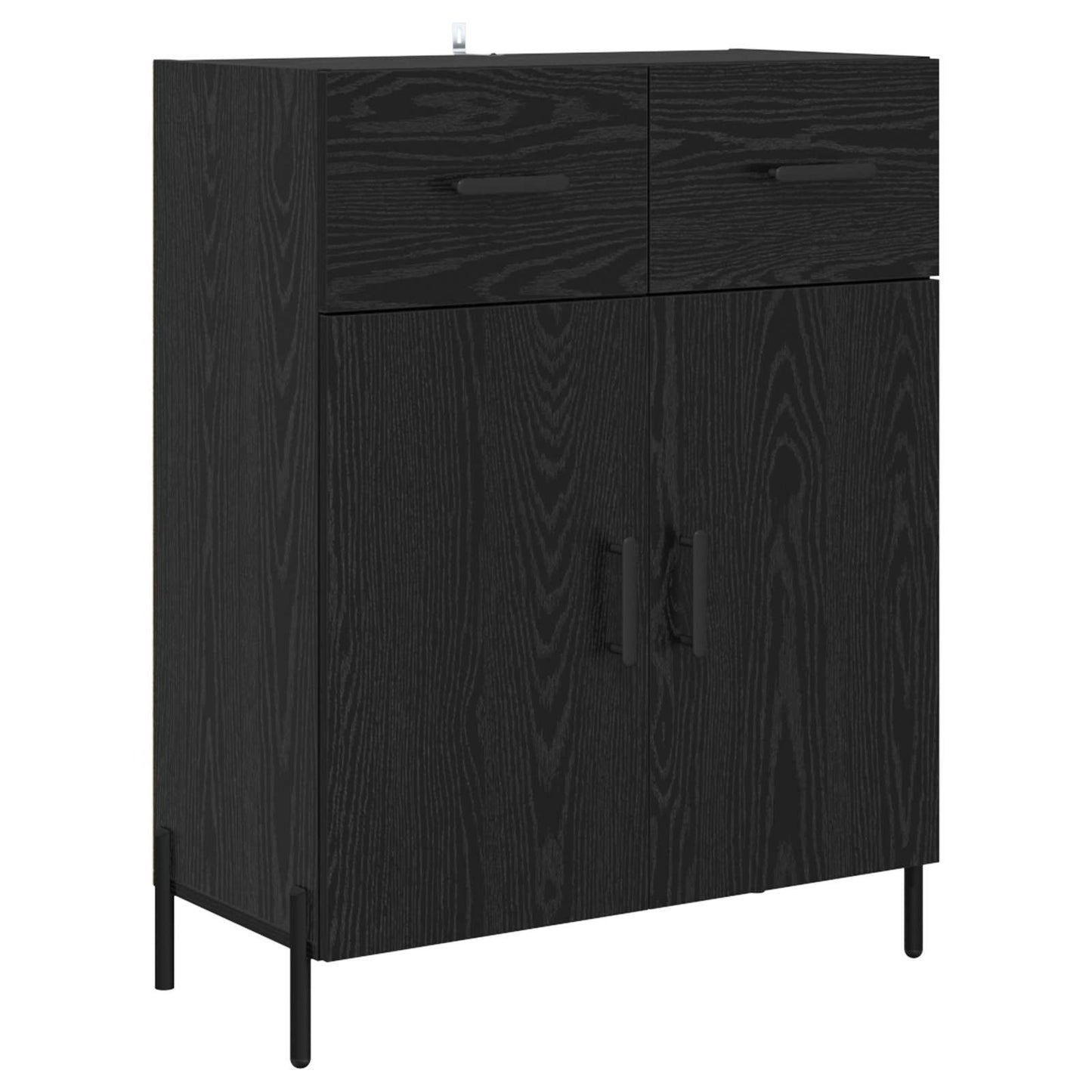 vidaXL Highboard Μαύρη Οξυά 69,5 x 34 x 180 εκ. Επεξεργασμένο ξύλο