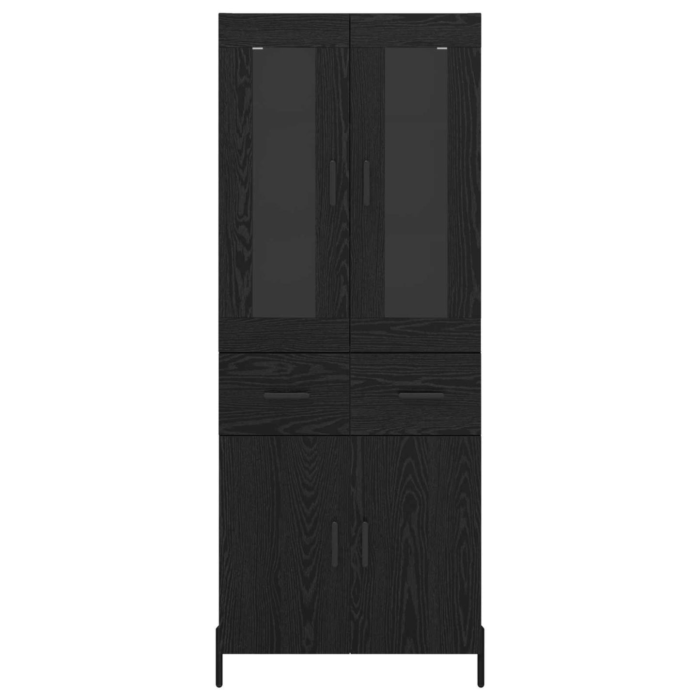 vidaXL Highboard Μαύρη Οξυά 69,5 x 34 x 180 εκ. Επεξεργασμένο ξύλο