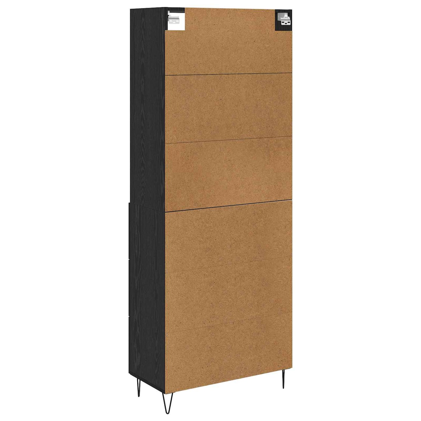 vidaXL Highboard με συρτάρι 2 pcs Μαύρη Οξυά Επεξεργασμένο ξύλο