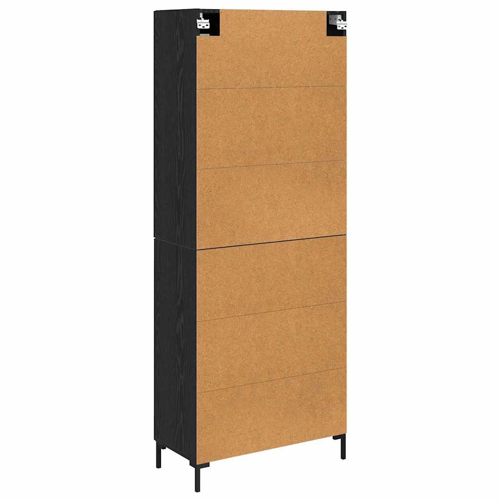 vidaXL Highboard 2 pcs Μαύρη Οξυά Επεξεργασμένο ξύλο
