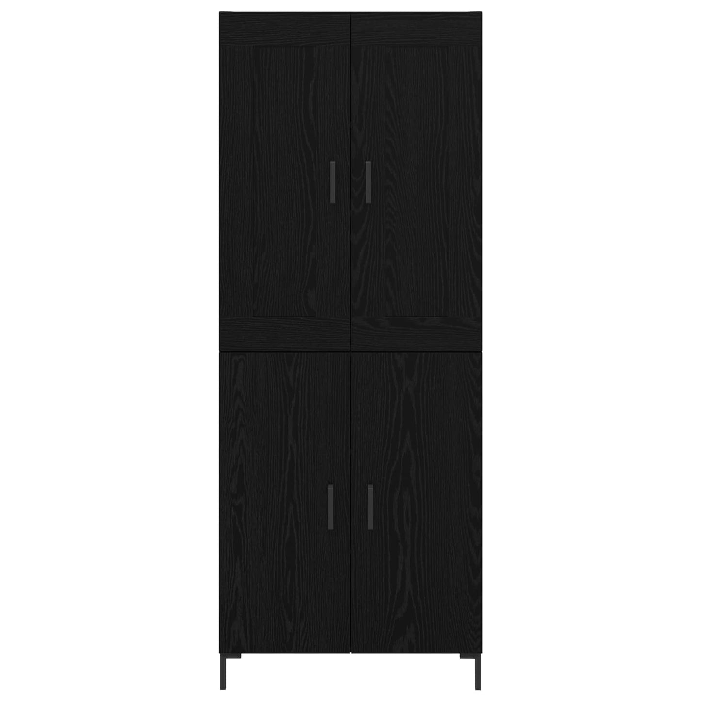 vidaXL Highboard 2 pcs Μαύρη Οξυά Επεξεργασμένο ξύλο