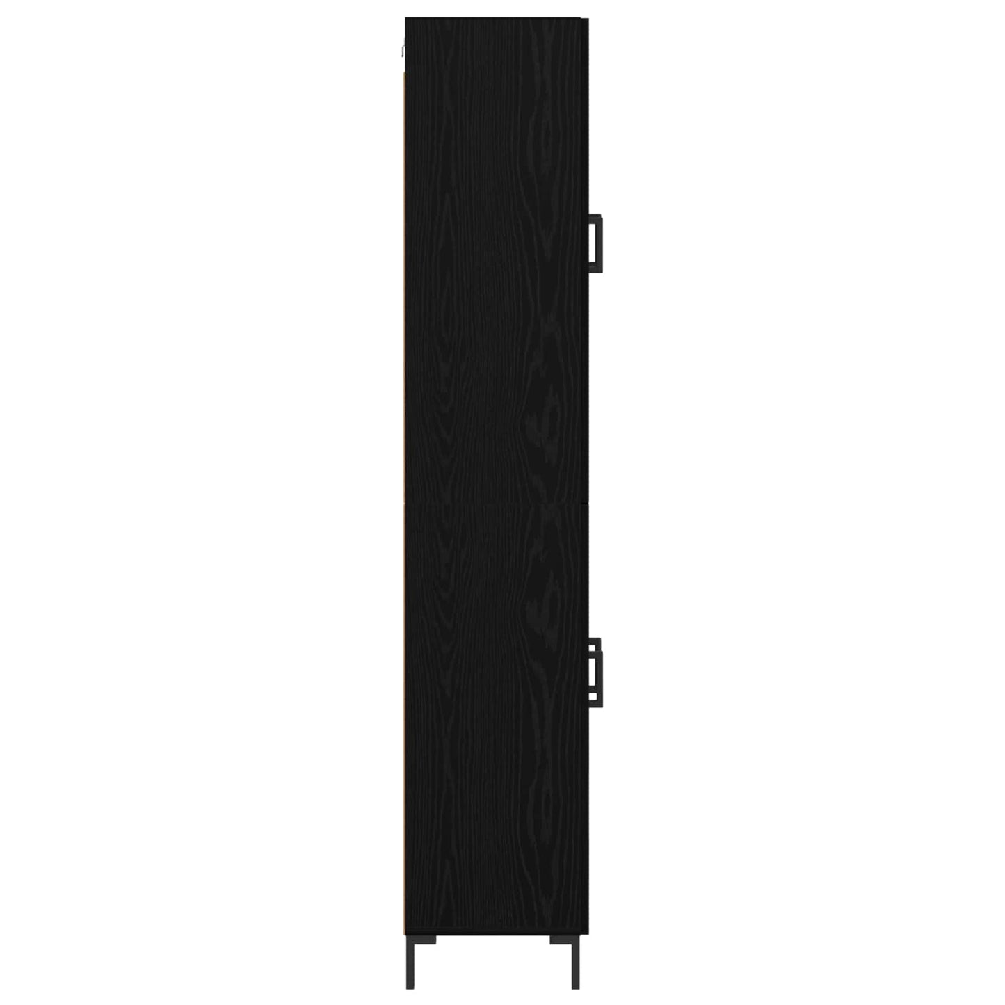 vidaXL Highboard 2 pcs Μαύρη Οξυά Επεξεργασμένο ξύλο