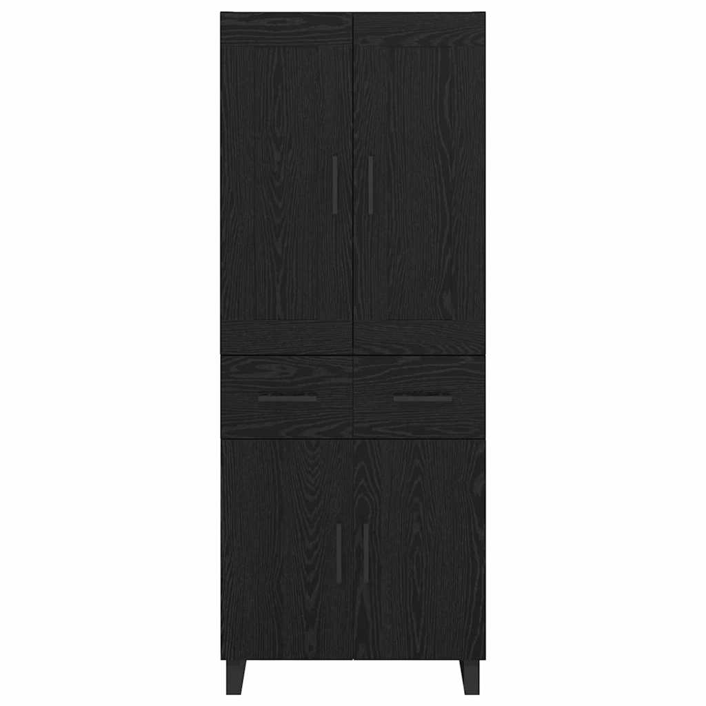 vidaXL Highboard Μαύρη Οξυά 69,5 x 34 x 180 εκ. Επεξεργασμένο ξύλο
