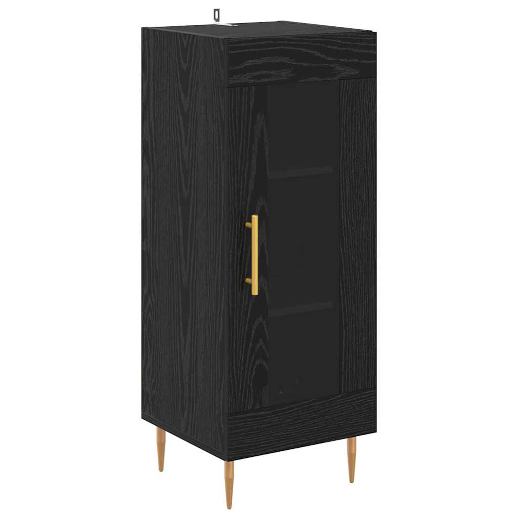 vidaXL Highboard 2 pcs Μαύρη Οξυά Επεξεργασμένο ξύλο