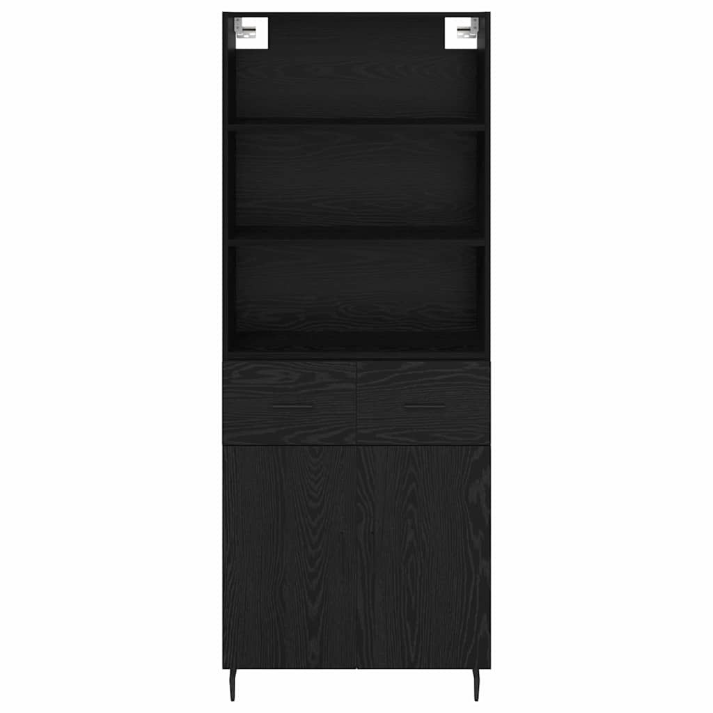 vidaXL Highboard Μαύρη Οξυά 69,5 x 34 x 180 εκ. Σύνθετο Ξύλο και Γυαλί