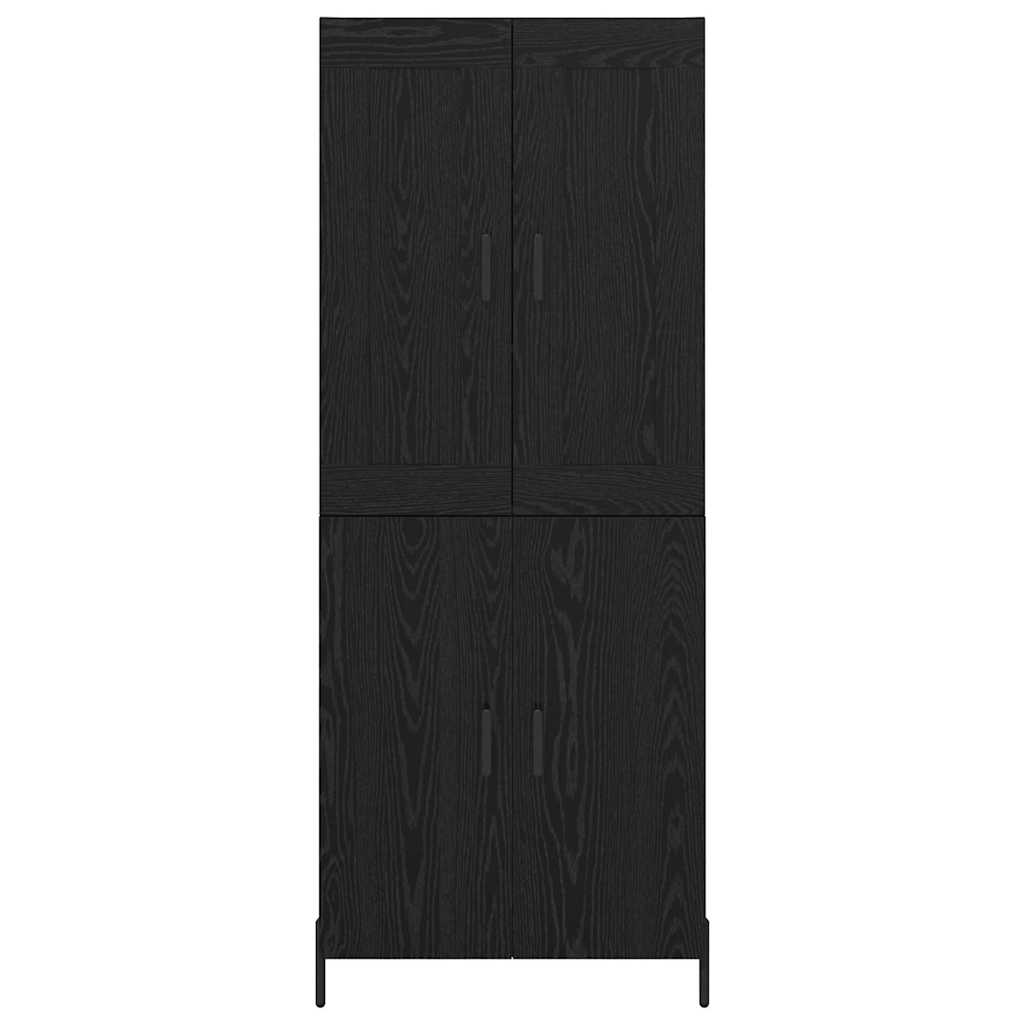 vidaXL Highboard 2 pcs Μαύρη Οξυά Επεξεργασμένο ξύλο