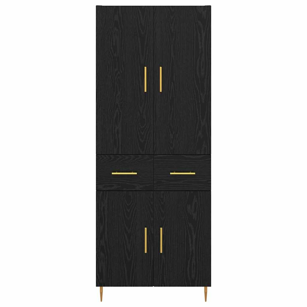 vidaXL Highboard Μαύρη Οξυά 69,5 x 34 x 180 εκ. Επεξεργασμένο ξύλο
