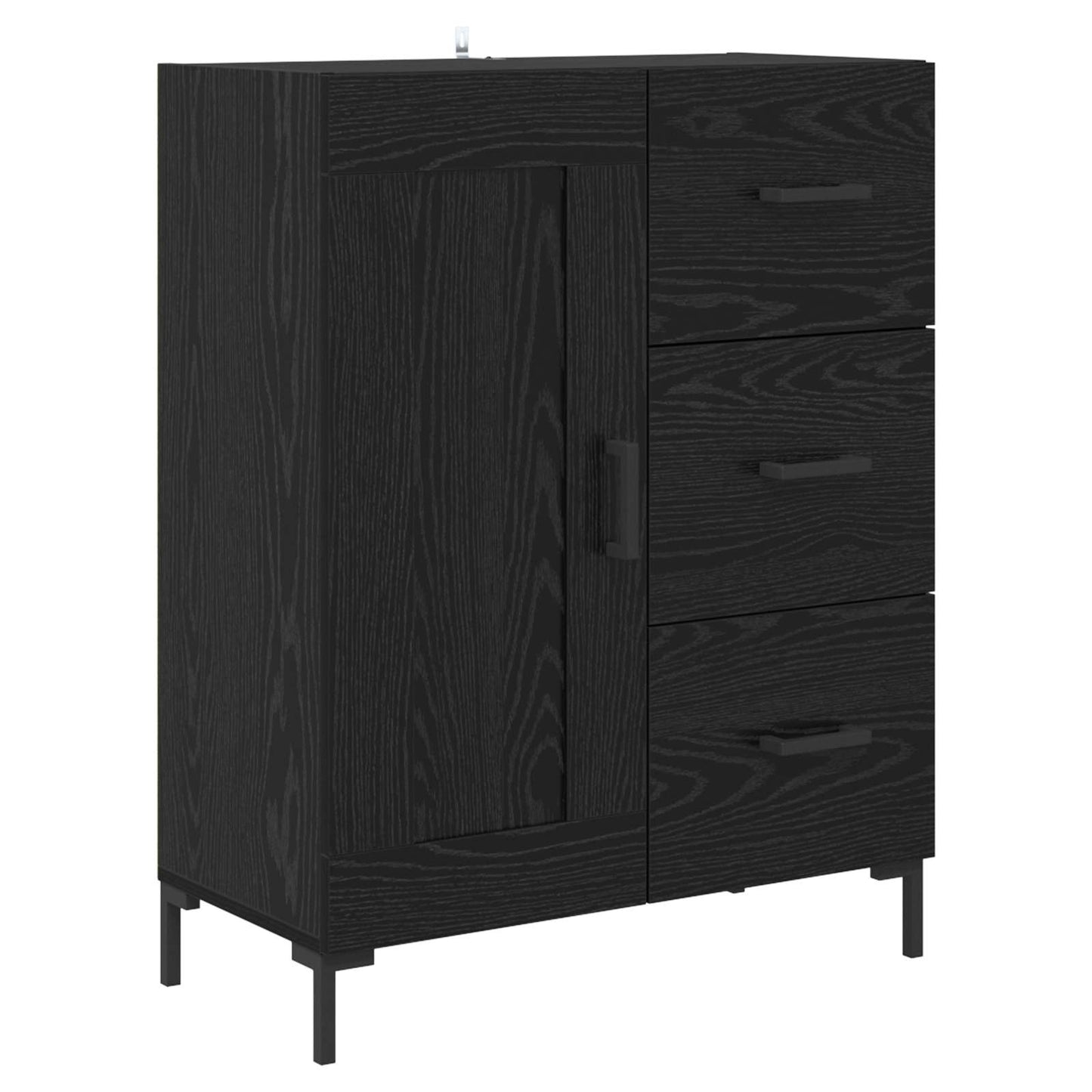 vidaXL Highboard Μαύρη Οξυά 69,5 x 34 x 180 εκ. Επεξεργασμένο ξύλο