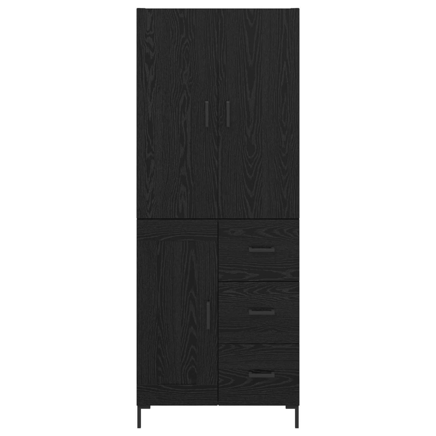 vidaXL Highboard Μαύρη Οξυά 69,5 x 34 x 180 εκ. Επεξεργασμένο ξύλο
