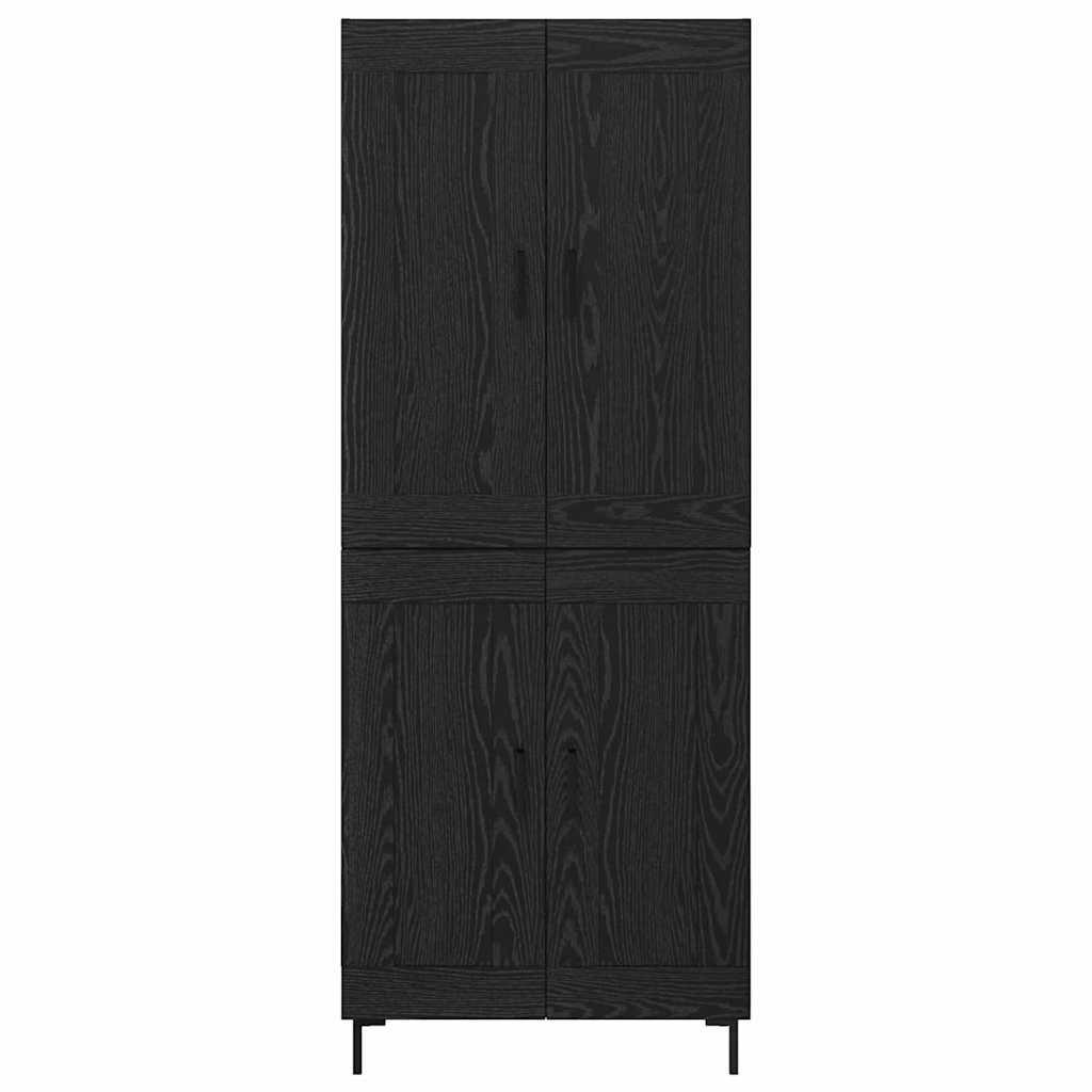 vidaXL Highboard 2 pcs Μαύρη Οξυά Επεξεργασμένο ξύλο