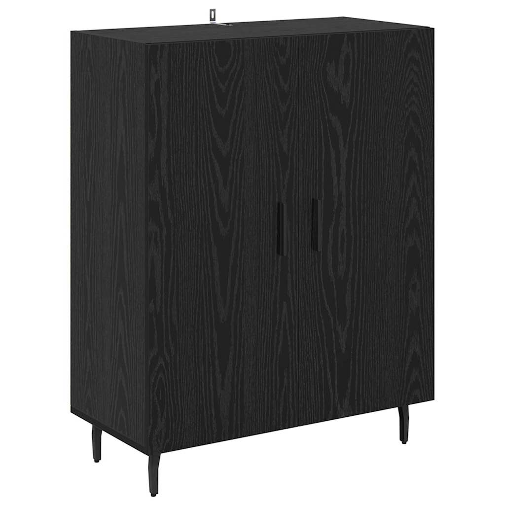 vidaXL Highboard Μαύρη Οξυά 69,5 x 34 x 180 εκ. Σύνθετο Ξύλο και Γυαλί