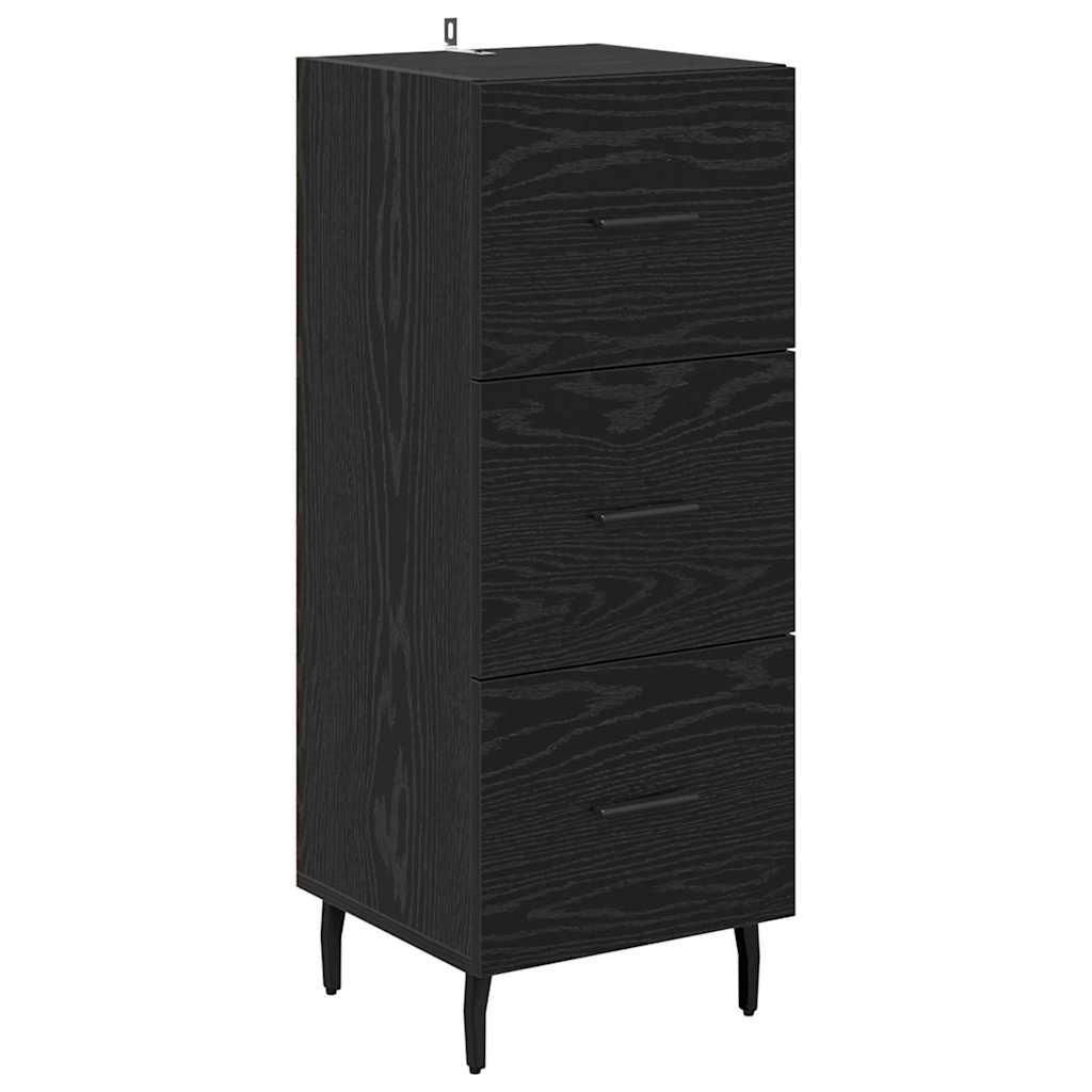 vidaXL Highboard Μαύρη Οξυά 34,5 x 34 x 180 εκ. Επεξεργασμένο ξύλο
