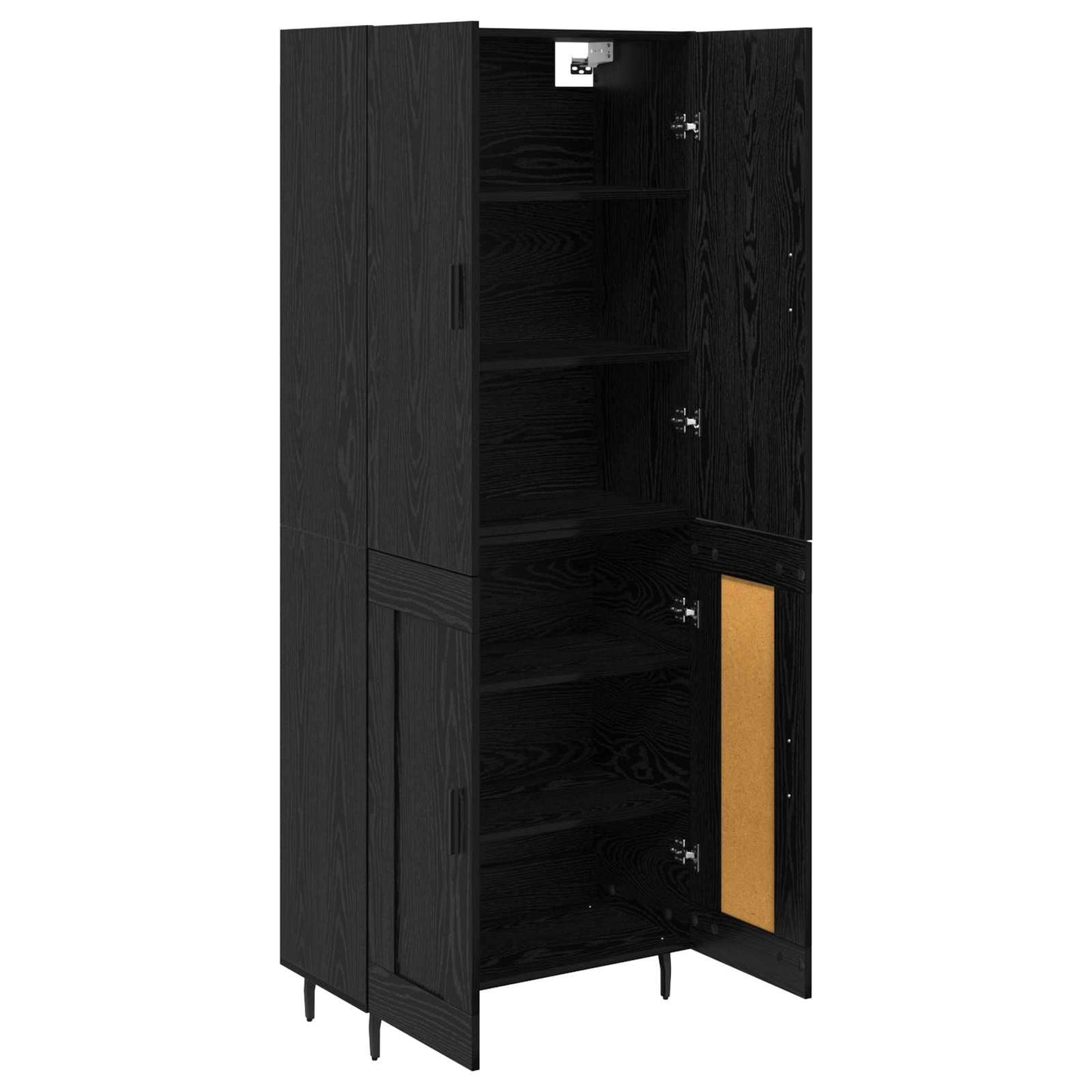 vidaXL Highboard 2 pcs Μαύρη δρυς Σύνθετο Ξύλο και Γυαλί