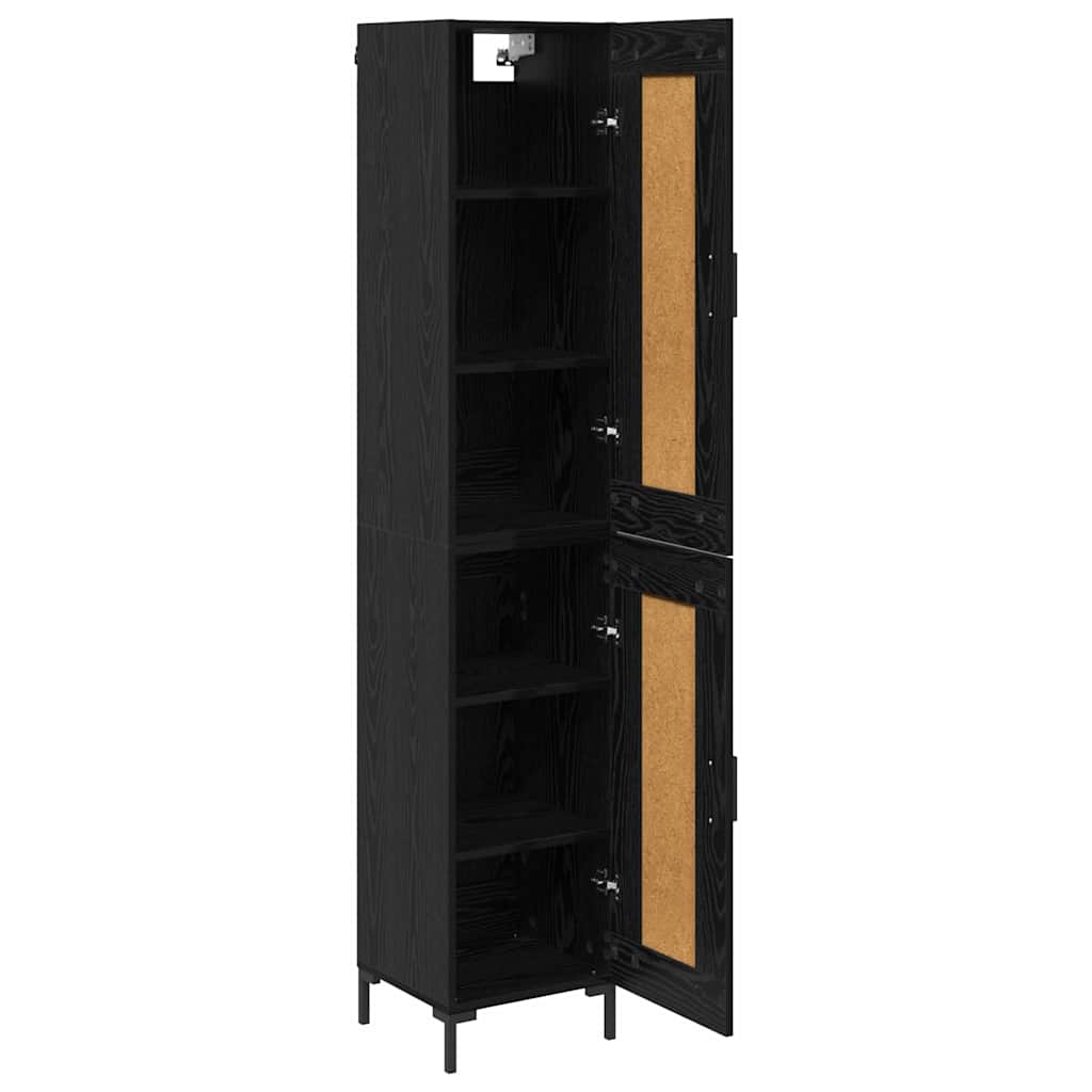 vidaXL Highboard Μαύρη Οξυά 34,5 x 34 x 180 εκ. Επεξεργασμένο ξύλο