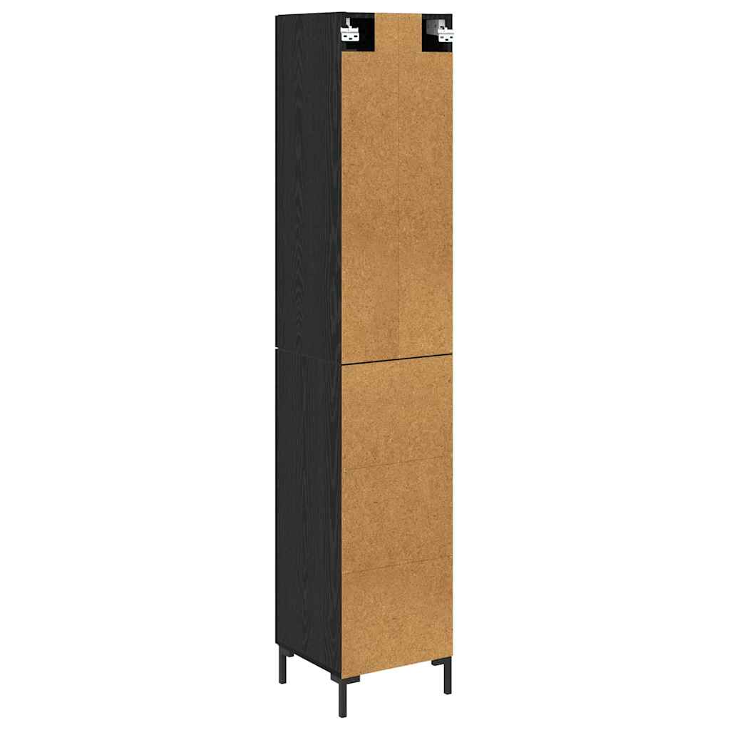 vidaXL Highboard Μαύρη Οξυά 34,5 x 34 x 180 εκ. Επεξεργασμένο ξύλο