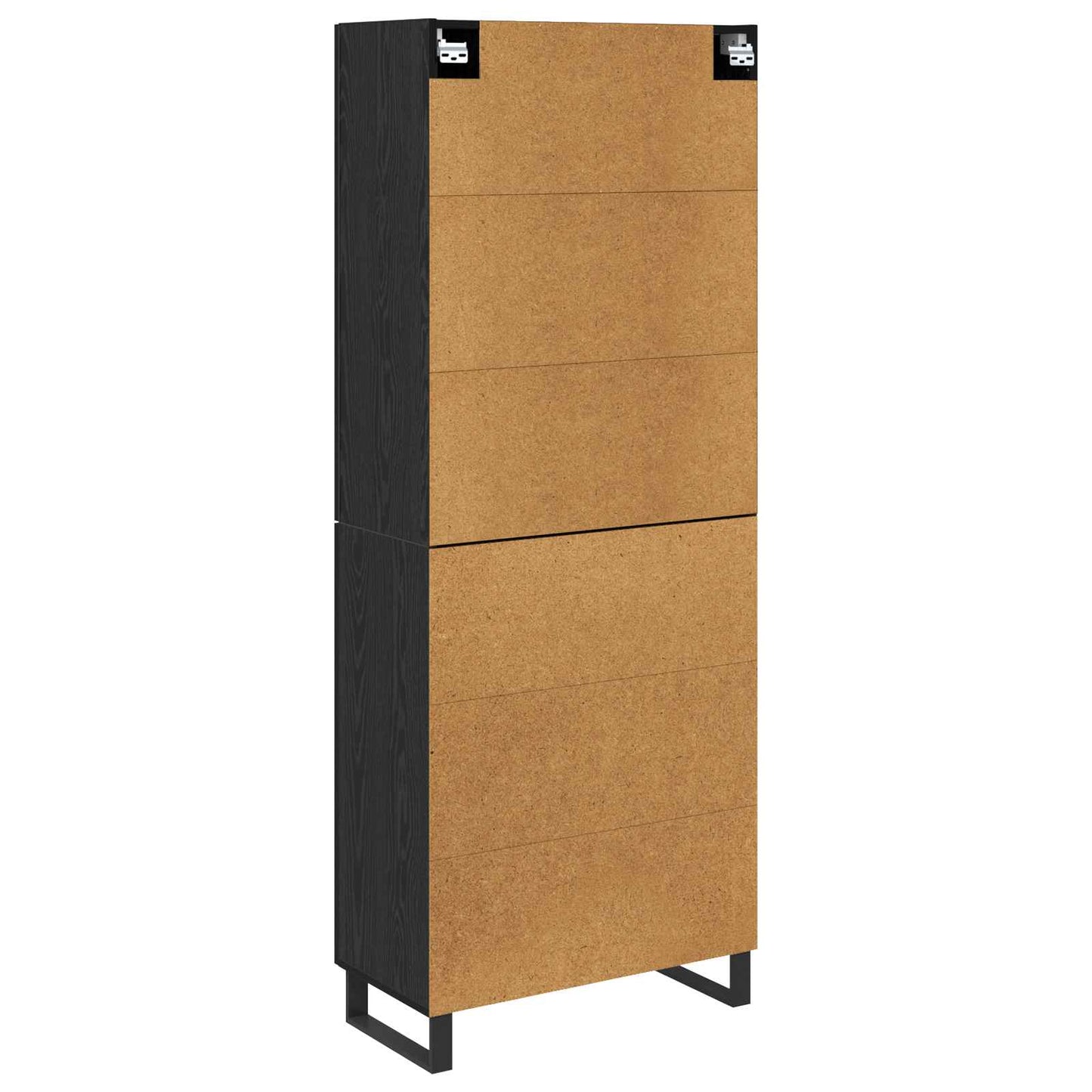 vidaXL Highboard με συρτάρι 2 pcs Μαύρη Οξυά Σύνθετο Ξύλο και Γυαλί
