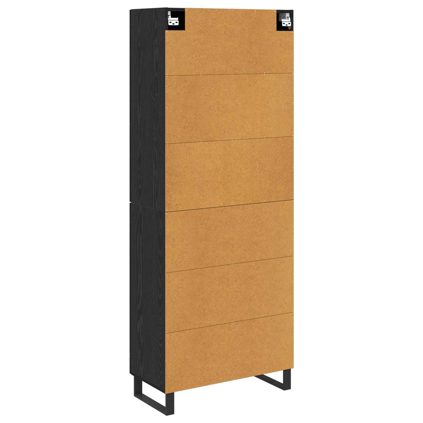 vidaXL Highboard με συρτάρι 2 pcs Μαύρη Οξυά Σύνθετο Ξύλο και Γυαλί
