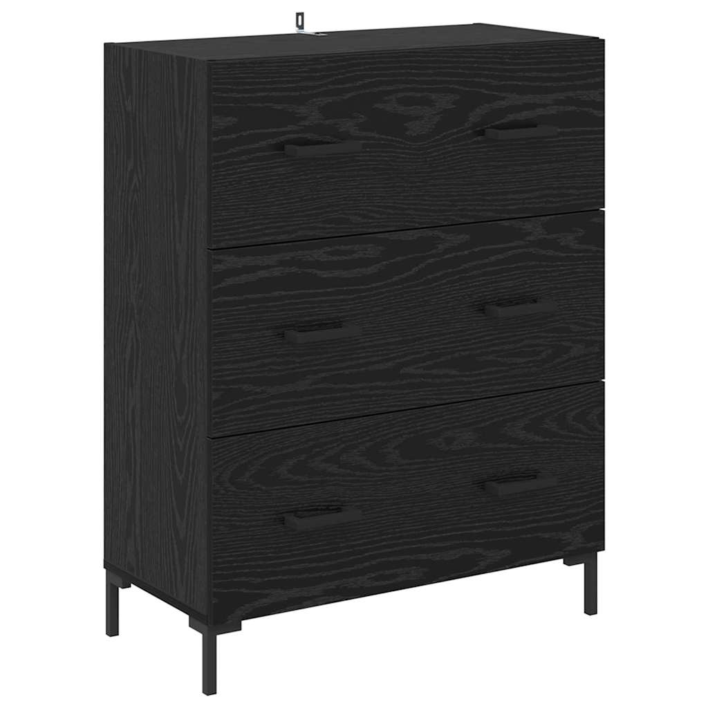 vidaXL Highboard Επιτοίχιο 2 pcs Μαύρη Οξυά 69,5 x 34 x 180 εκ.