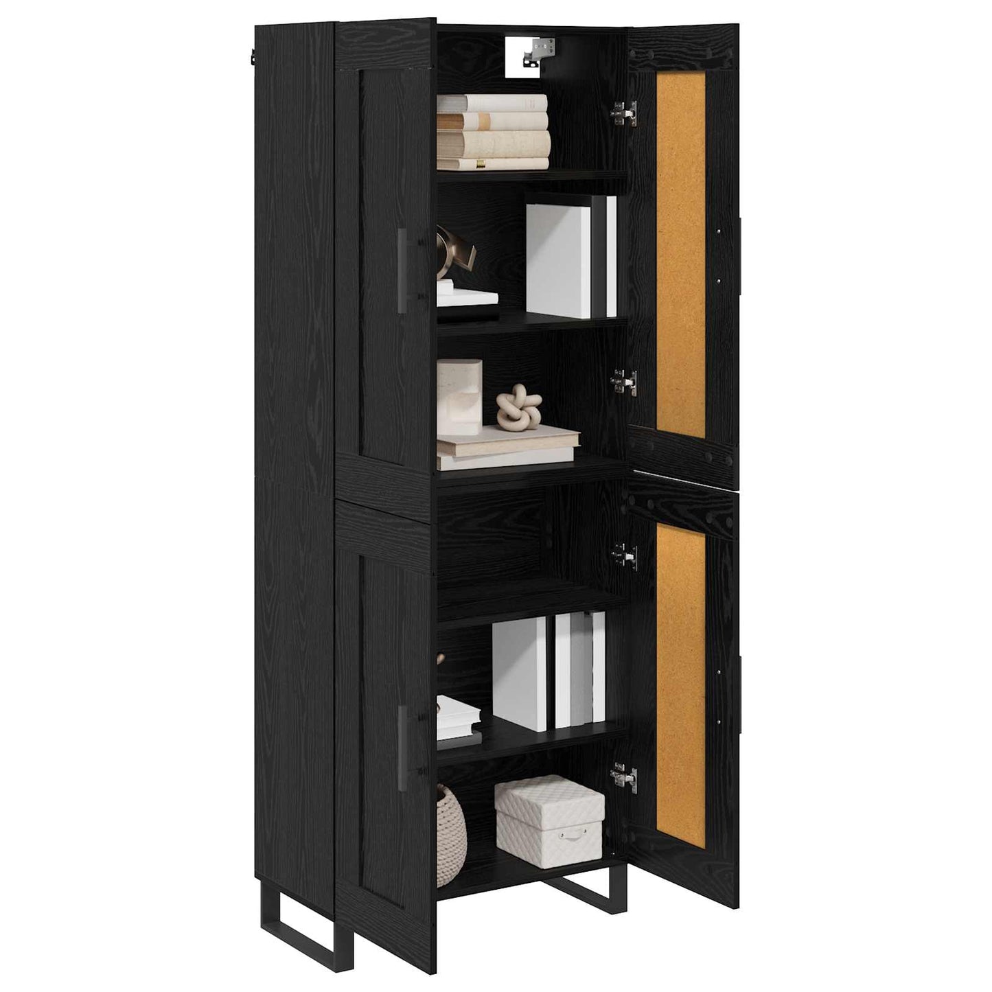 vidaXL Highboard Μαύρη Οξυά 69,5 x 34 x 180 εκ. Επεξεργασμένο ξύλο