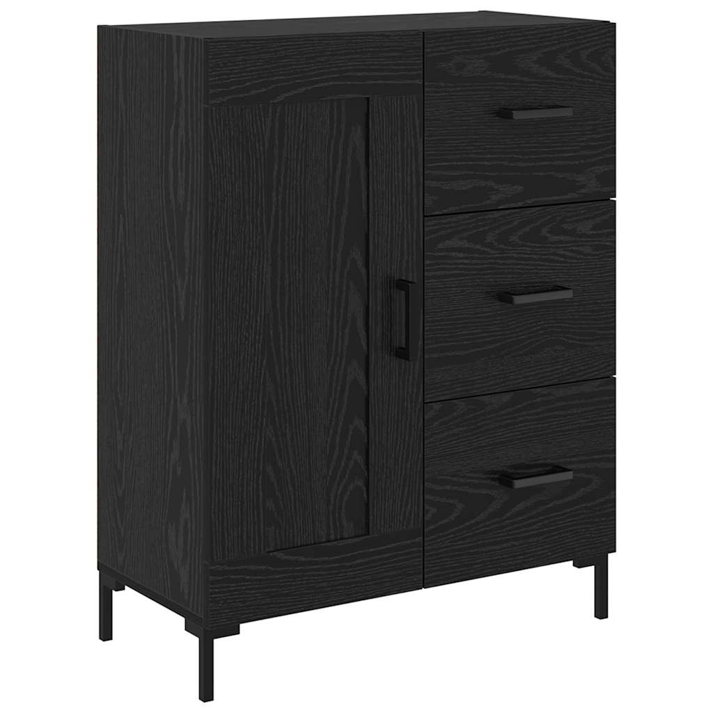 vidaXL Highboard με συρτάρι 2 pcs Μαύρη Οξυά Επεξεργασμένο ξύλο