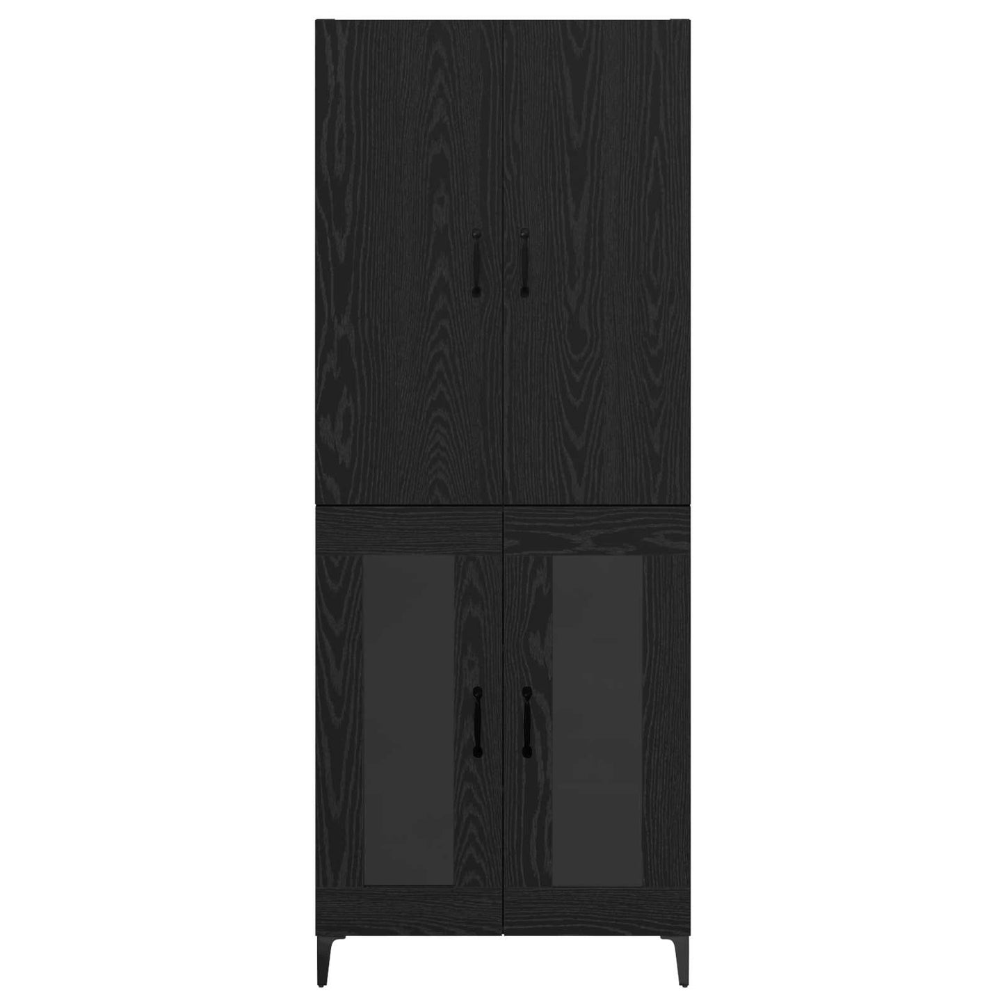 vidaXL Highboard Μαύρη Οξυά 69,5 x 34 x 180 εκ. Επεξεργασμένο ξύλο