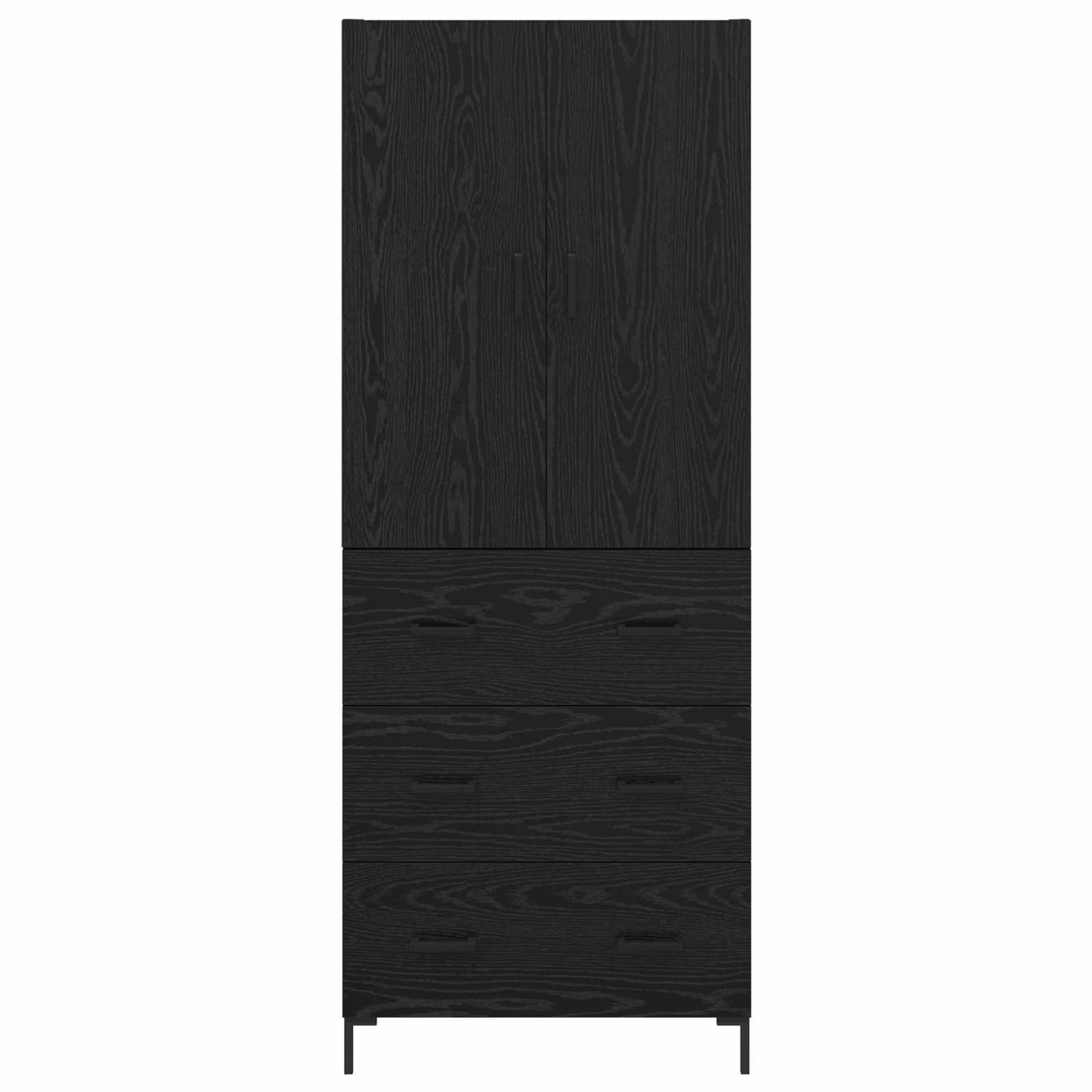 vidaXL Highboard Μαύρη Οξυά 69,5 x 34 x 180 εκ. Επεξεργασμένο ξύλο