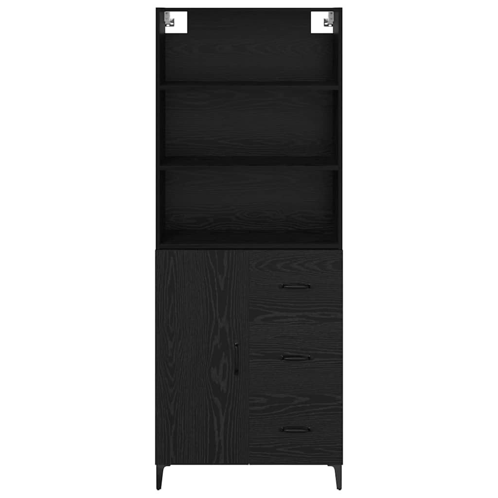 vidaXL Highboard Μαύρη Οξυά 69,5 x 34 x 180 εκ. Επεξεργασμένο ξύλο