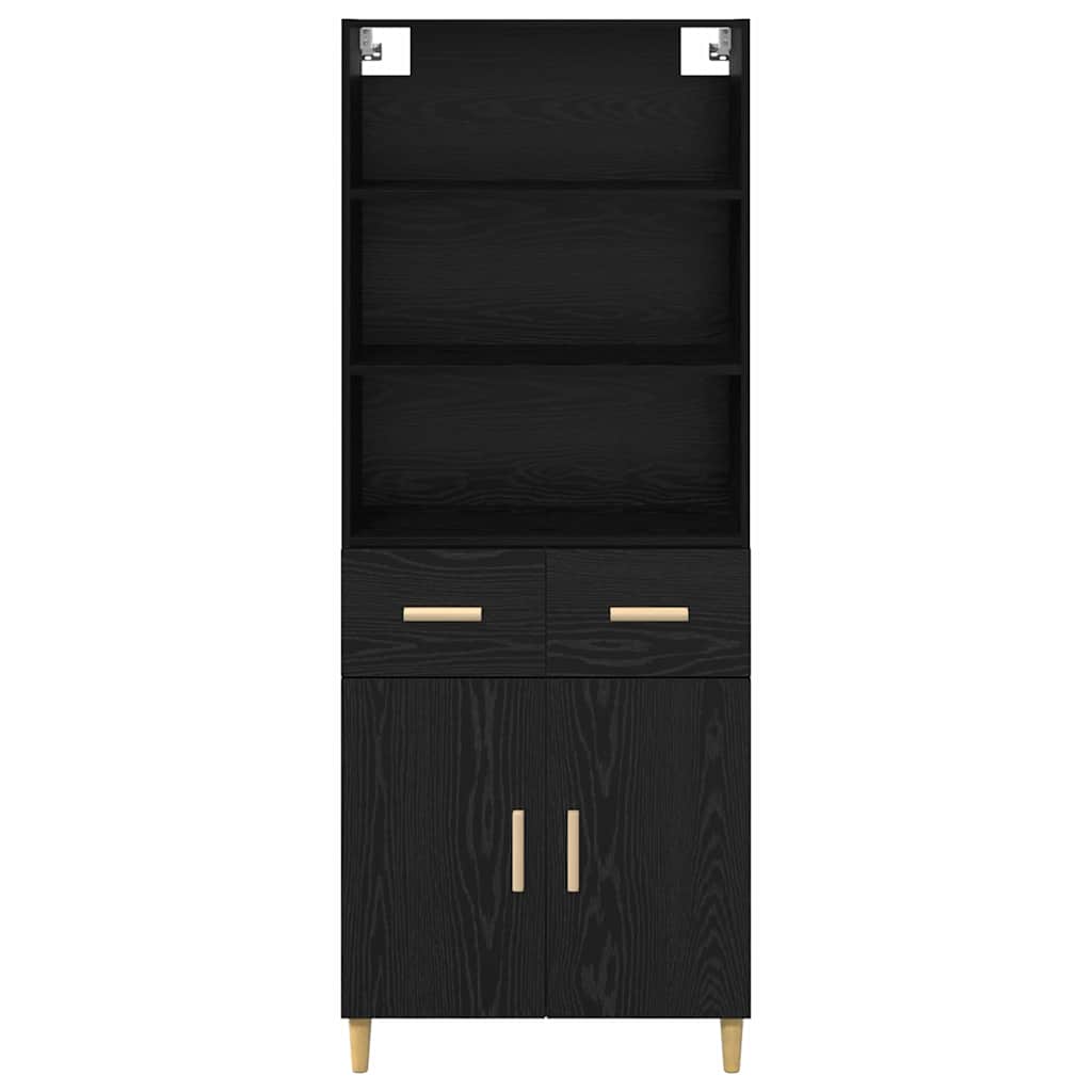 vidaXL Highboard Μαύρη Οξυά 69,5 x 34 x 180 εκ. Επεξεργασμένο ξύλο