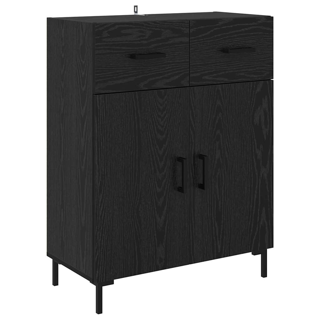 vidaXL Highboard Επιτοίχιο 2 pcs Μαύρη Οξυά 69,5 x 34 x 180 εκ.
