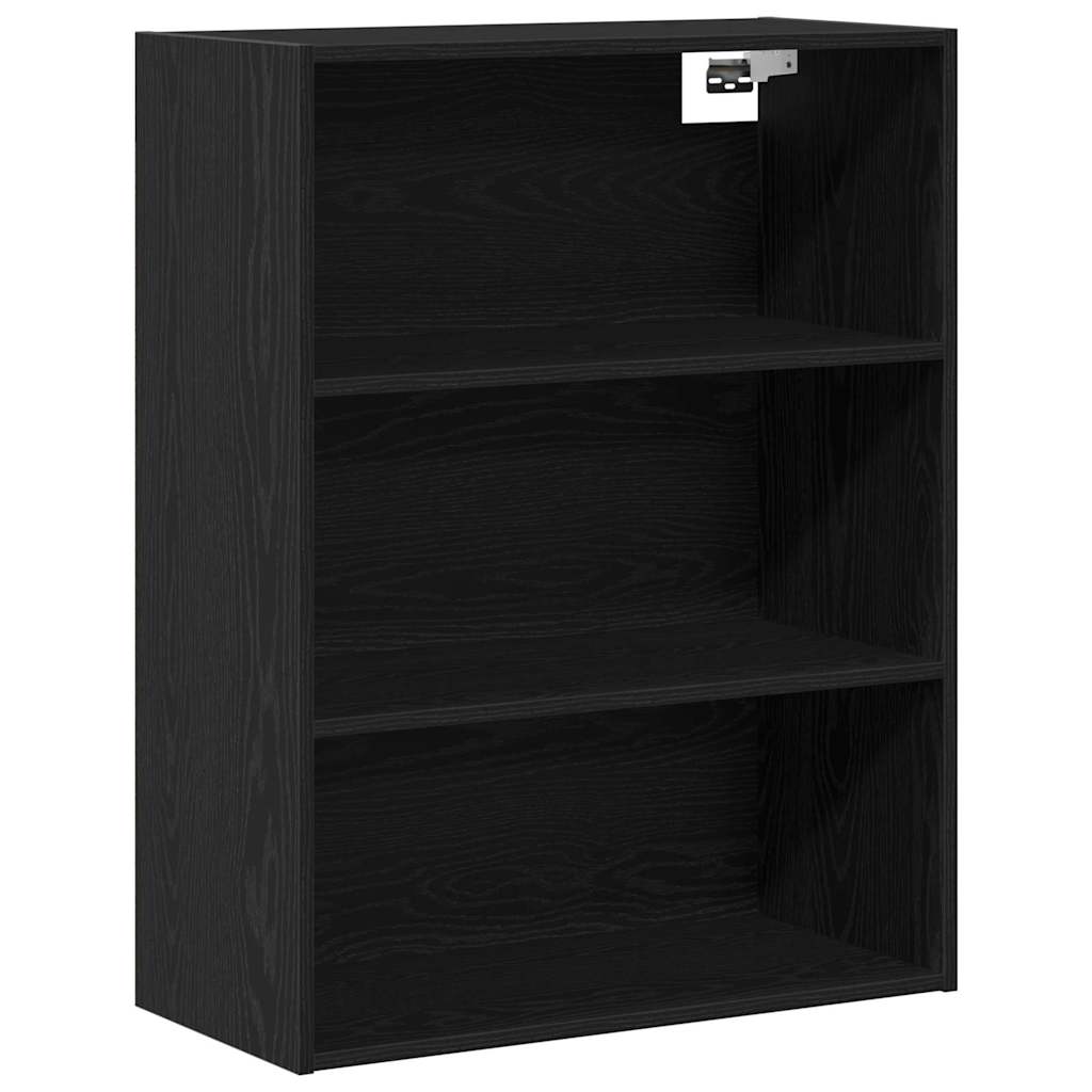 vidaXL Highboard Μαύρη δρυς 69,5 x 34 x 180 εκ. Επεξεργασμένο ξύλο