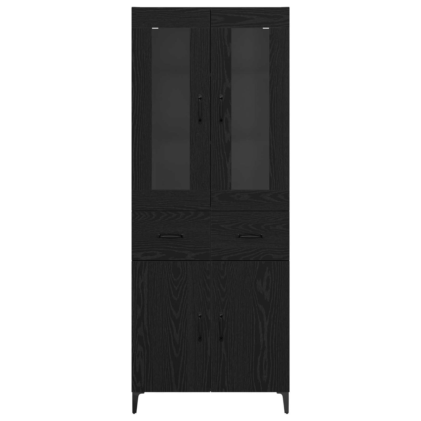 vidaXL Highboard Μαύρη Οξυά 69,5 x 34 x 180 εκ. Επεξεργασμένο ξύλο