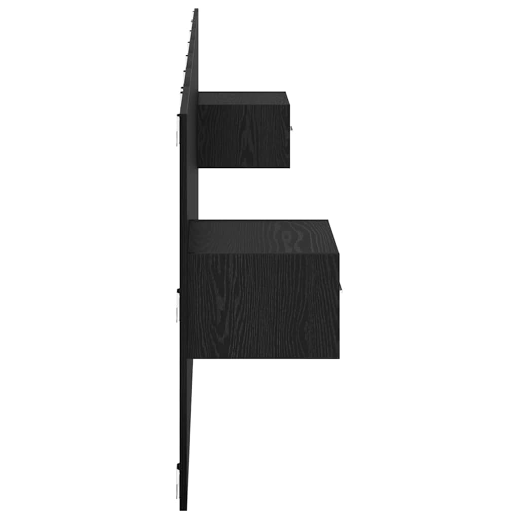 vidaXL Κεφαλή κρεβατιού με κομοδίνο με συρτάρι 3 pcs Μαύρη Οξυά