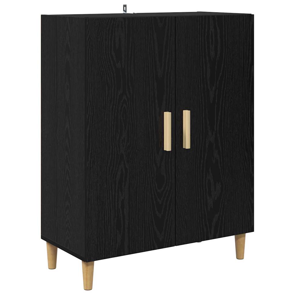 vidaXL Highboard Μαύρη Οξυά 69,5 x 34 x 180 εκ. Σύνθετο Ξύλο και Γυαλί