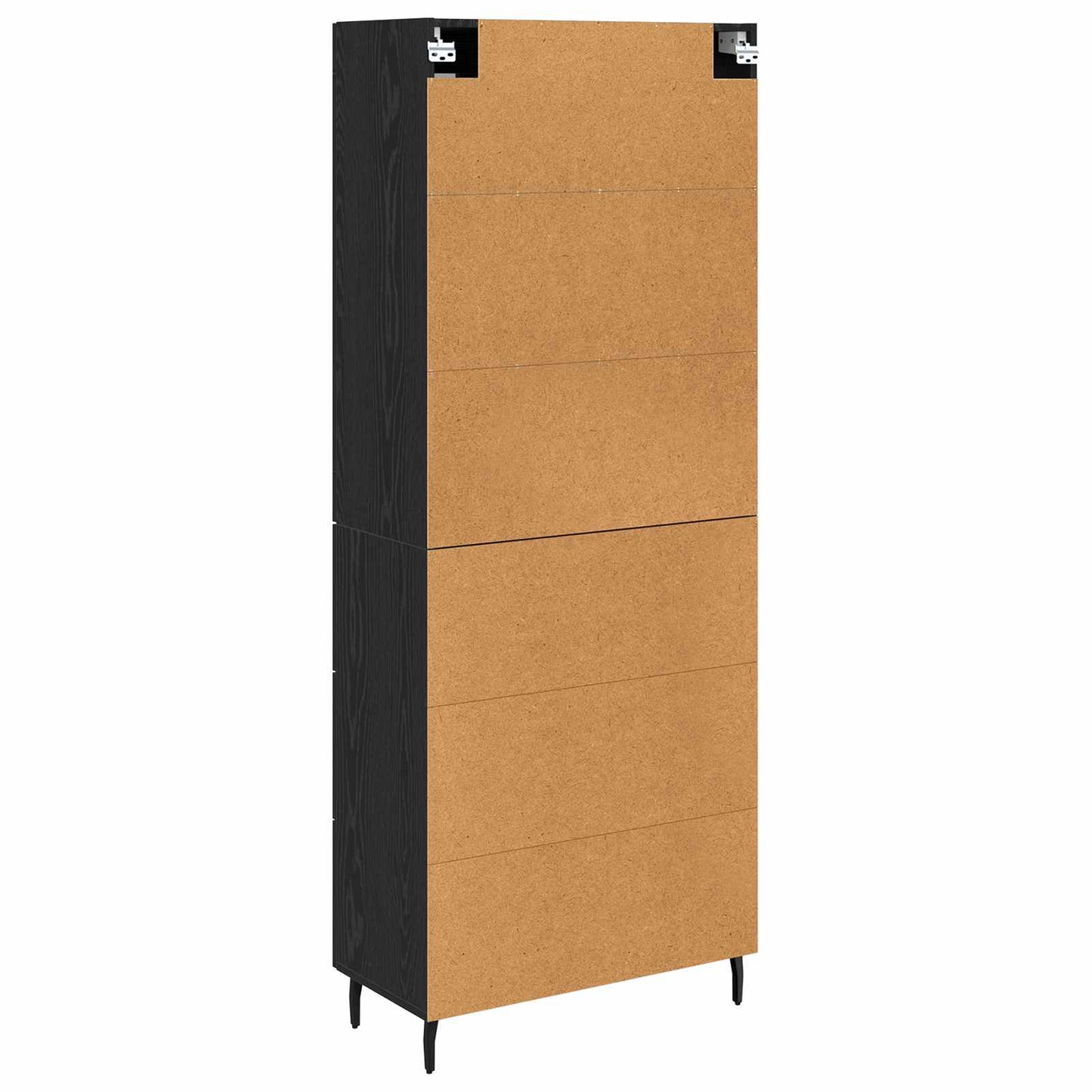 vidaXL Highboard με συρτάρι 2 pcs Μαύρη Οξυά Σύνθετο Ξύλο και Γυαλί