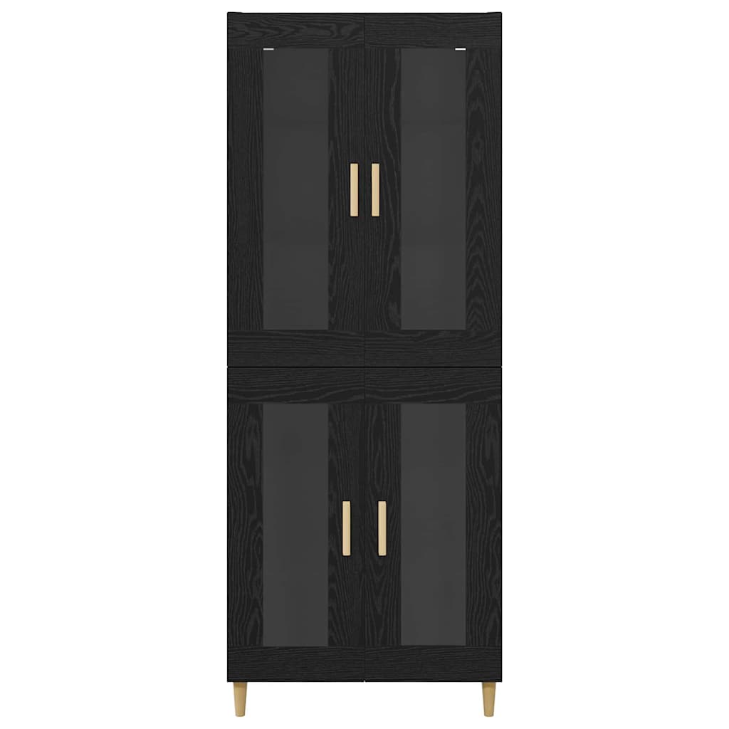 vidaXL Highboard Μαύρη Οξυά 69,5 x 34 x 180 εκ. Επεξεργασμένο ξύλο