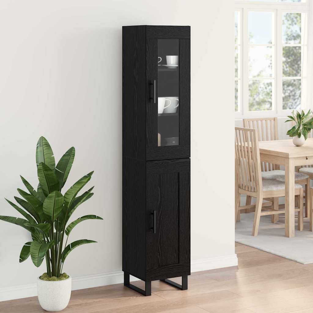 vidaXL Highboard Μαύρη Οξυά 69,5 x 34 x 180 εκ. Επεξεργασμένο ξύλο