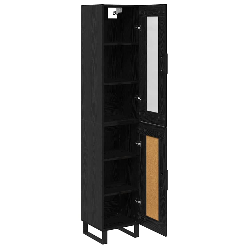 vidaXL Highboard Μαύρη Οξυά 69,5 x 34 x 180 εκ. Επεξεργασμένο ξύλο