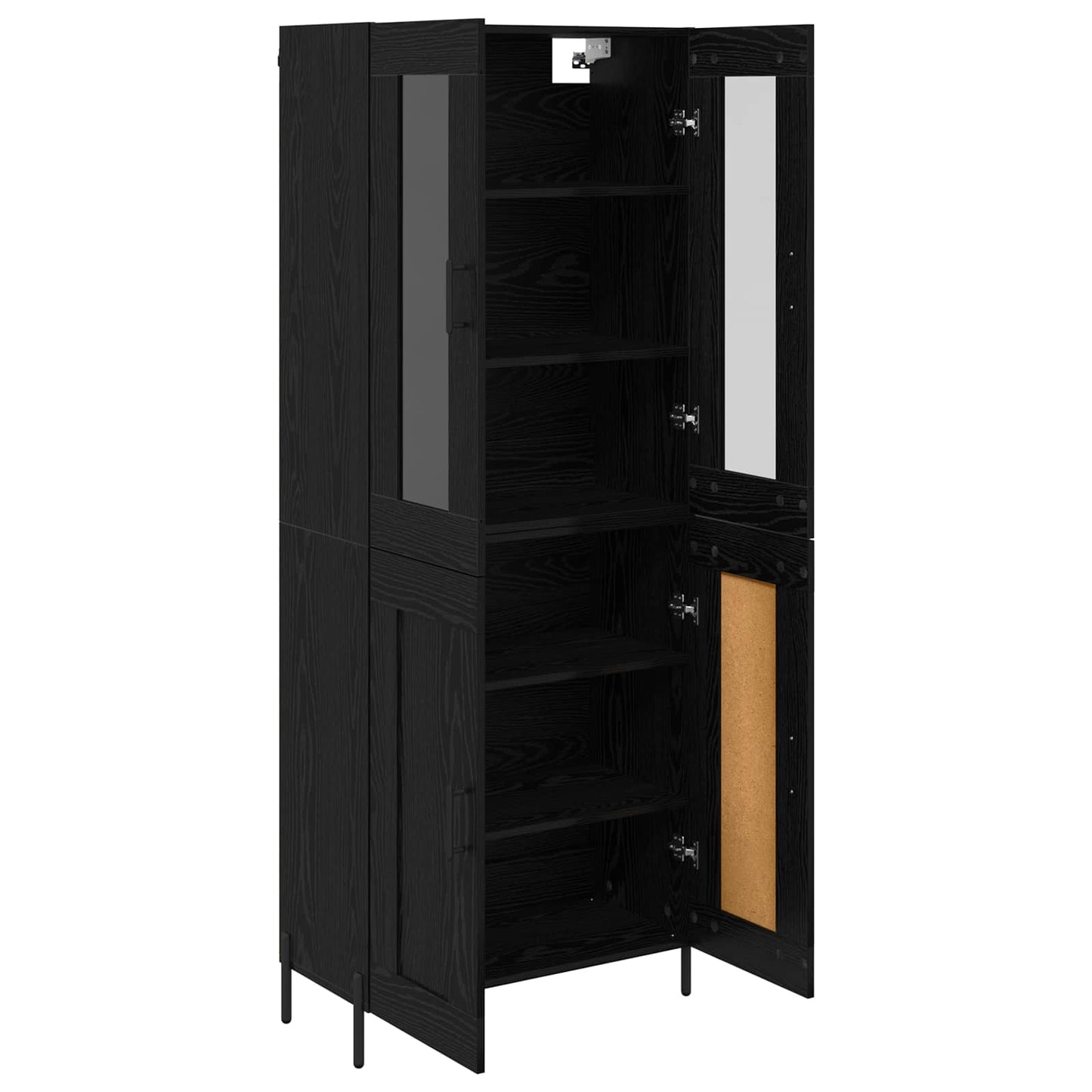 vidaXL Highboard Μαύρη Οξυά 69,5 x 34 x 180 εκ. Επεξεργασμένο ξύλο