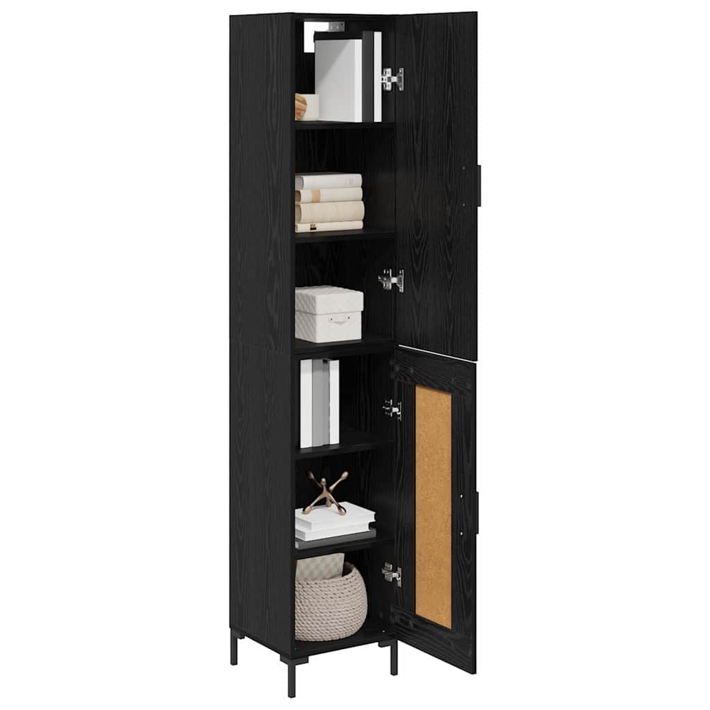 vidaXL Highboard Μαύρη Οξυά 34,5 x 34 x 180 εκ. Επεξεργασμένο ξύλο
