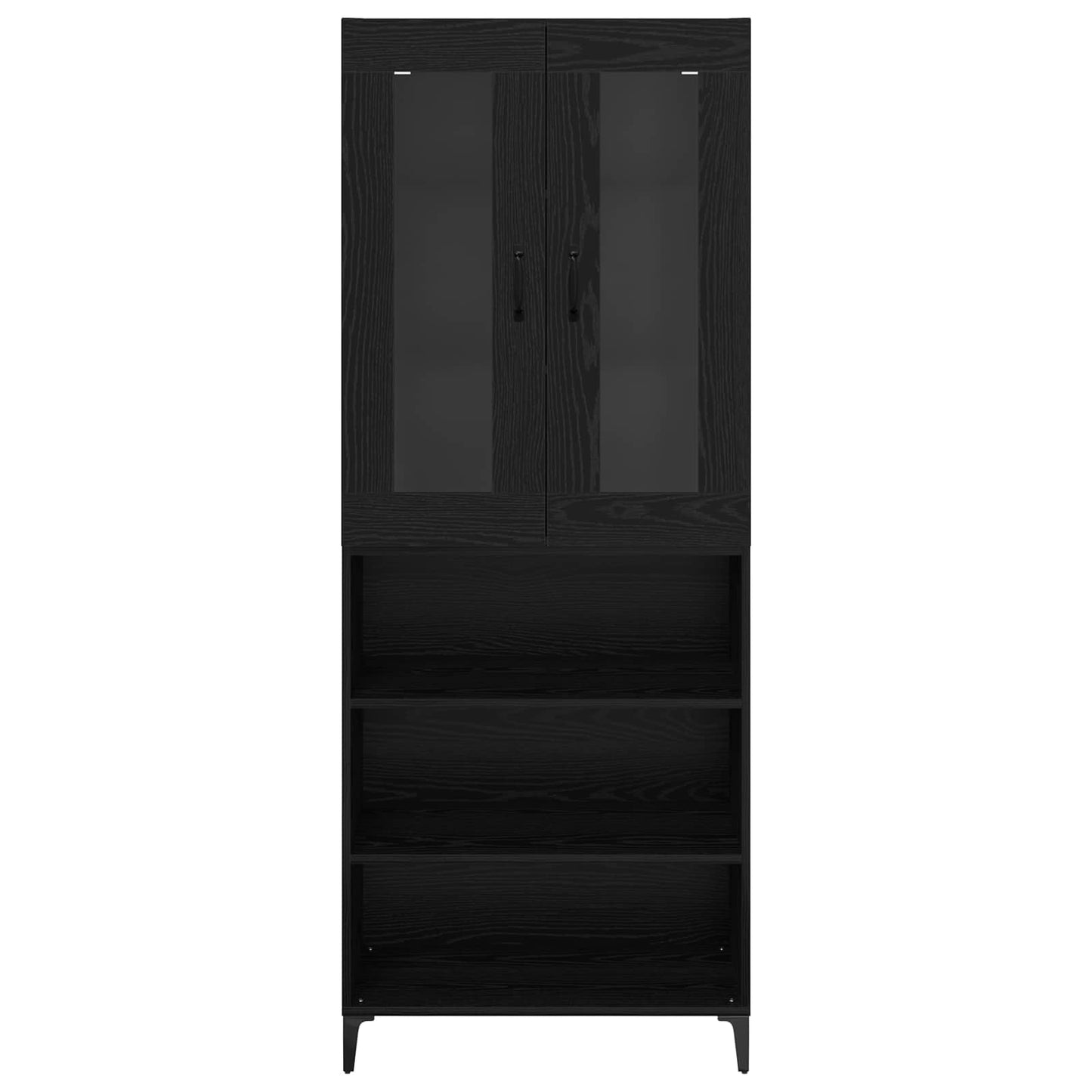 vidaXL Highboard Μαύρη Οξυά 69,5 x 34 x 180 εκ. Επεξεργασμένο ξύλο