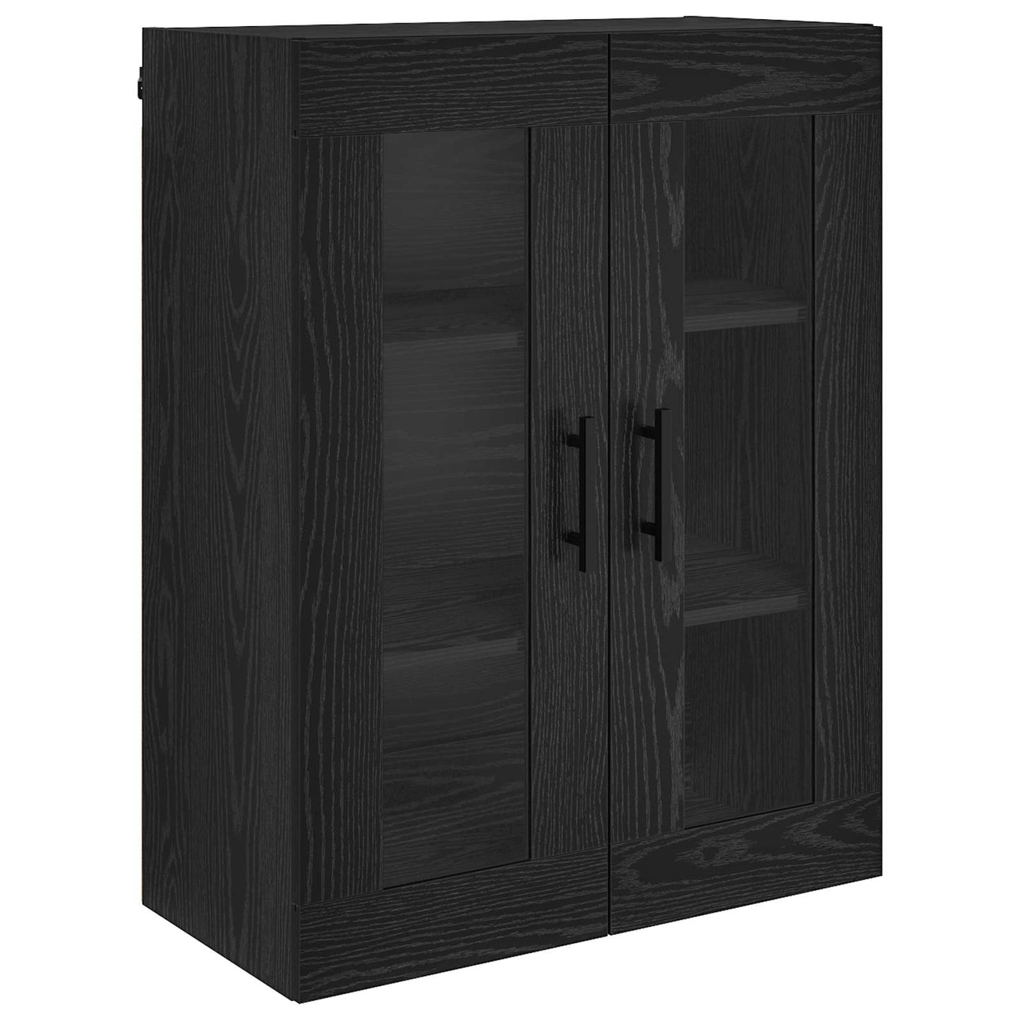 vidaXL Highboard με συρτάρι 2 pcs Μαύρη Οξυά Σύνθετο Ξύλο και Γυαλί