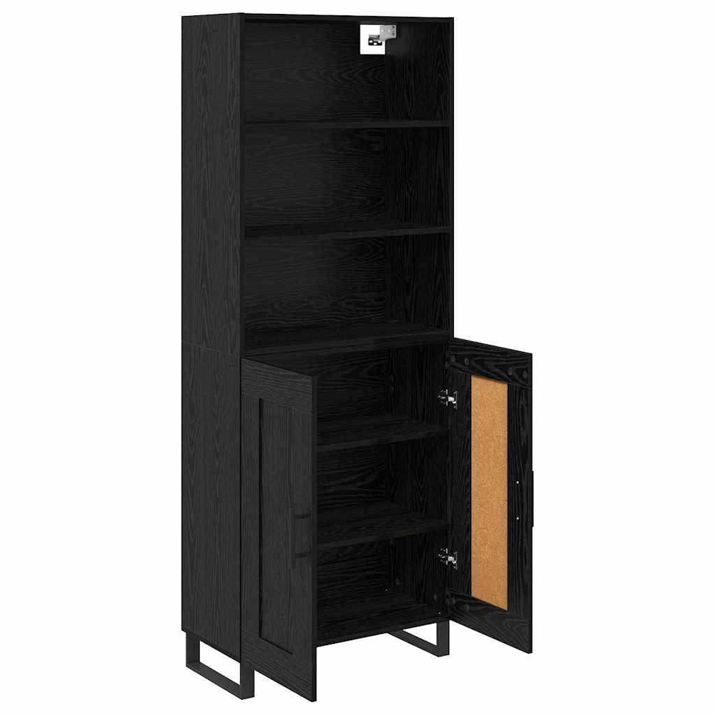 vidaXL Highboard Μαύρη Οξυά 69,5 x 34 x 180 εκ. Επεξεργασμένο ξύλο